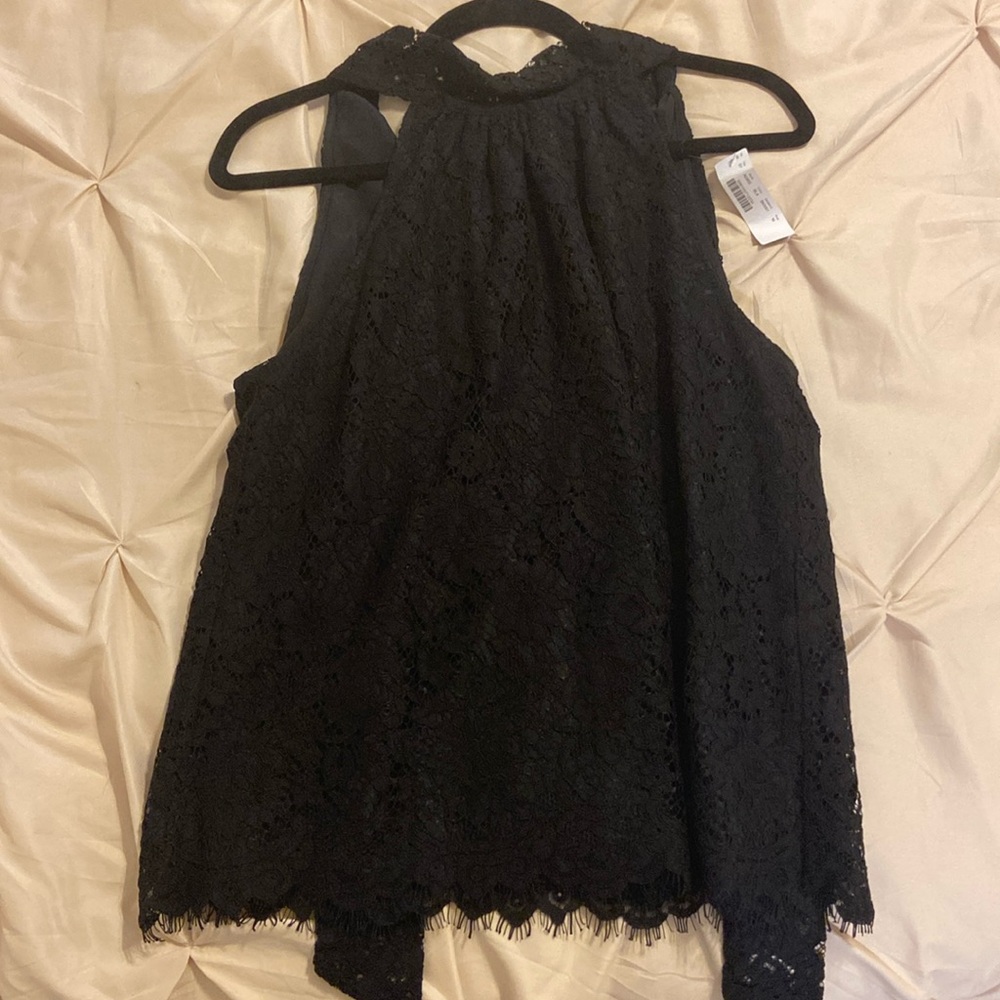 NWT JCrew Sleeveless Black Lace Top size M